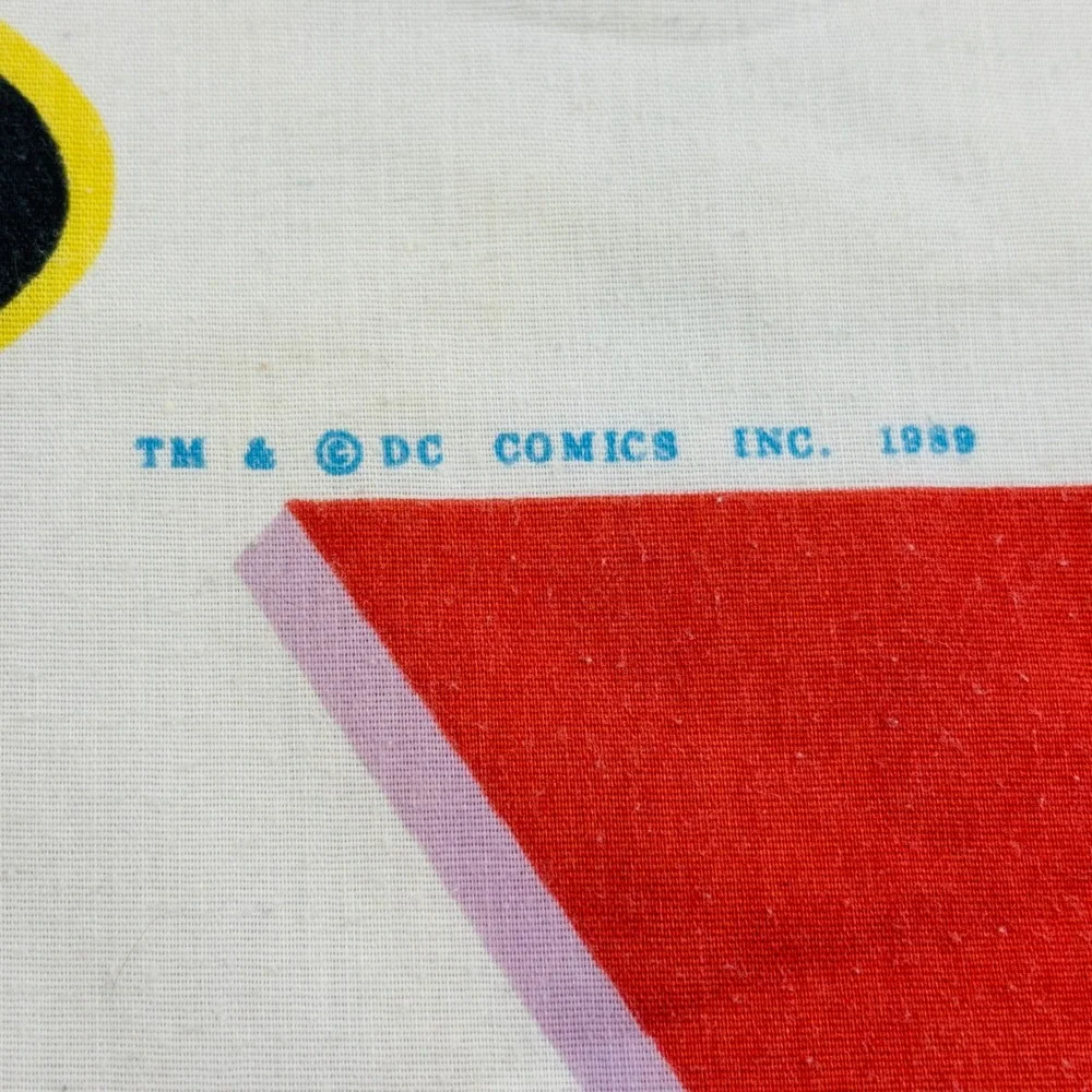 Vintage Batman Twin Flat Sheet 1989 DC Comics Bat Signal The Bibb‎ Co Flaws